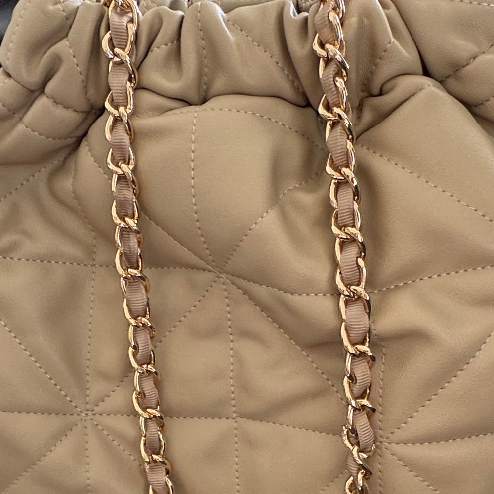 Target Tan Quilted Shoulder Bag with Chain Strap - Picture 2 of 5